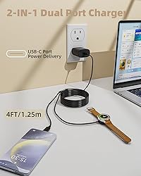 2 in 1 for Samsung Watch Charger, 25W USB C Fast