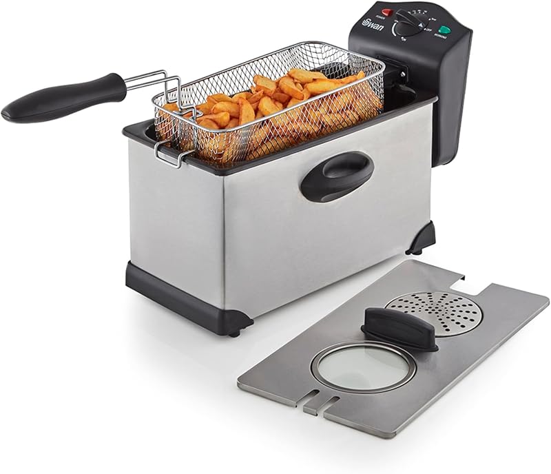 Swan 3L Stainless Steel Deep Fat Fryer 2kW Viewing Window SD6040N