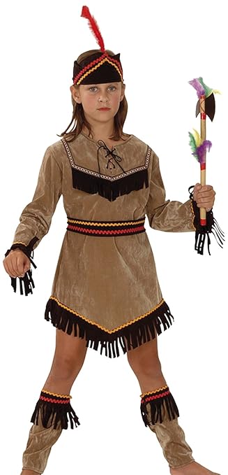 Boland 86942 - Kinderkostüm Indianerin Kleine Adlerin, Größe 104 - 116
