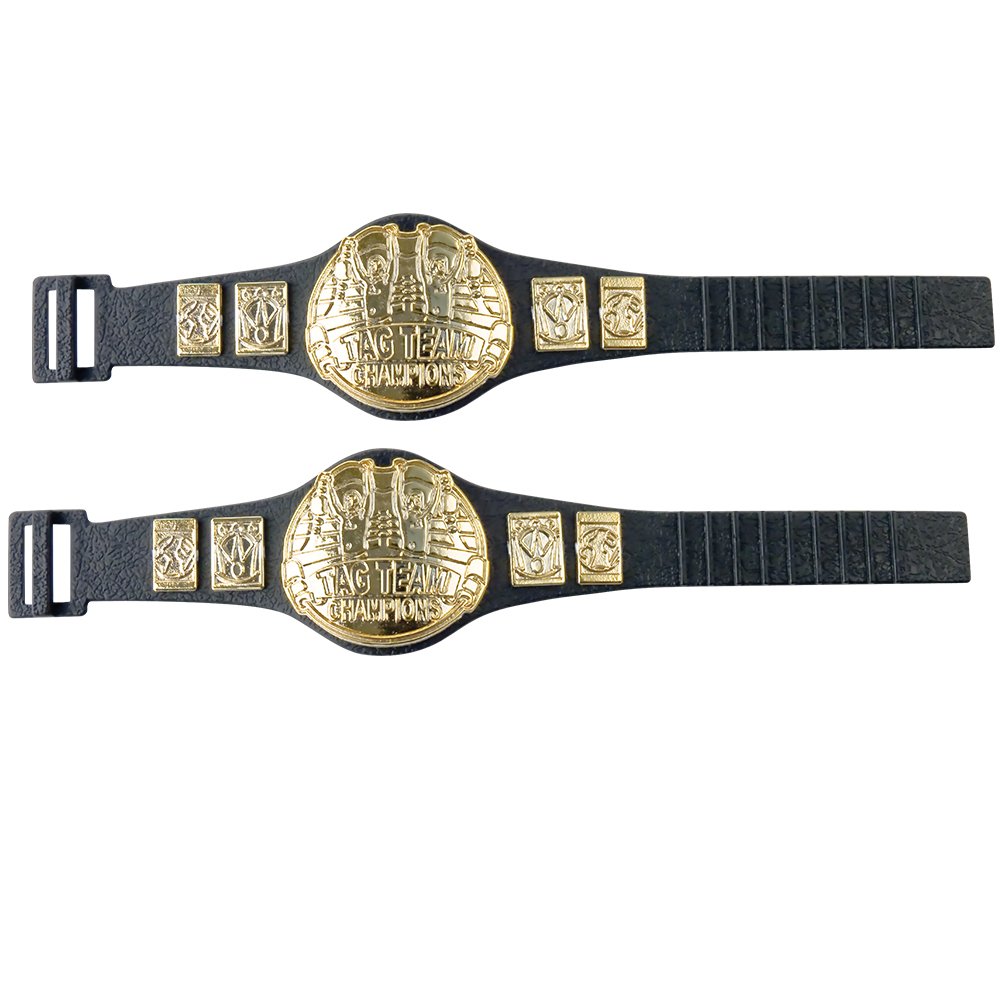 Set of 2 Tag Team Championship Belts for Wrestling Action Figures [5.75