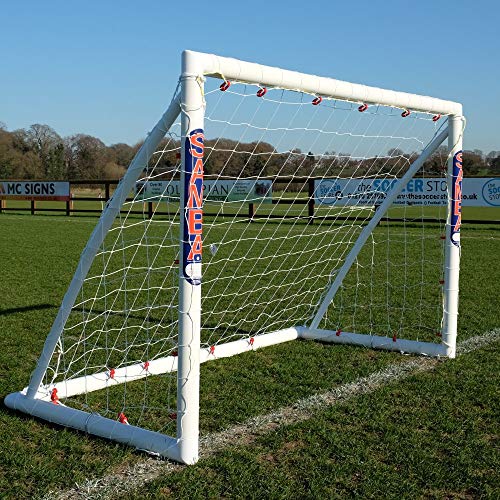 Samba 6 x 4ft Fun Football Goal with Locking System - Garden Goal Posts, Complete with Football Net, Clips and Pegs
