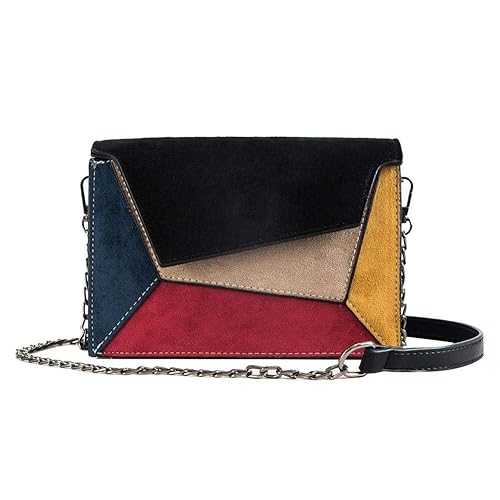 BEBIG New Design Fashion Bags, Women Hit Color Shoulder Bags Velvet Leather Chain Crossbody Messenger Bag
