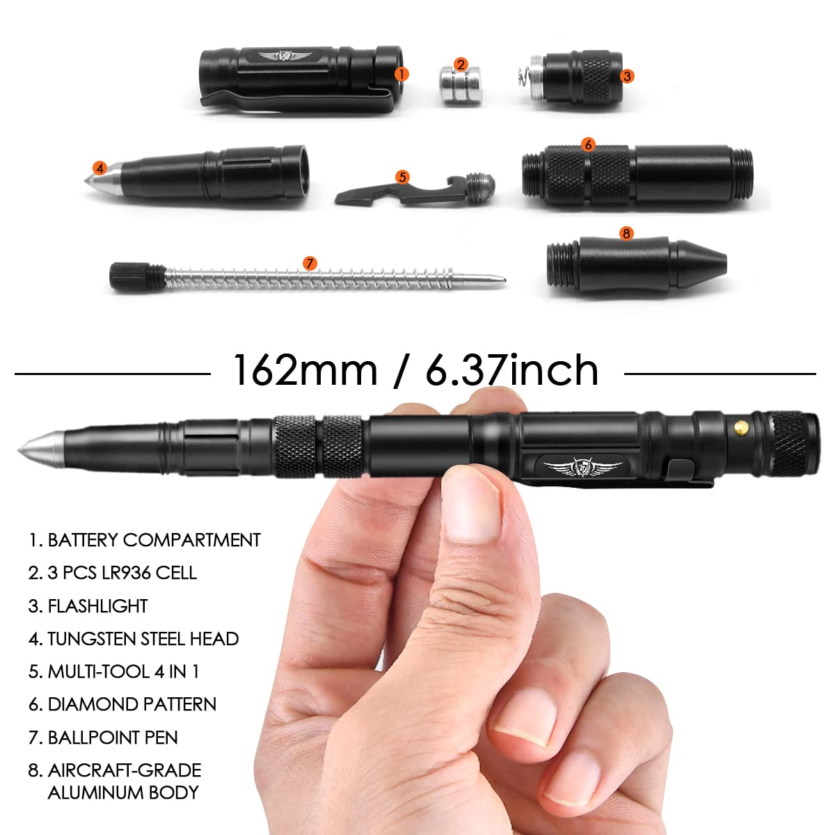 BIIB Geschenke für Männer, Multitool Pen mit LED Gadgets, Weihnachtsgeschenke für Männer Nikolaus Geschenke, Feuerwehr Geschenke, Männergeschenke Geburtstagsgeschenk Papa Geschenk Weihnachten