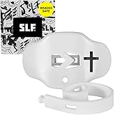 SLEEFS Football Mouth Guard - Youth Mouthguard with Strap - Lip/Teeth Protector Mouthpiece - No Boil - for Youth/Adults, Maximum Air Flow, for All Sports - Cross (Cross White)