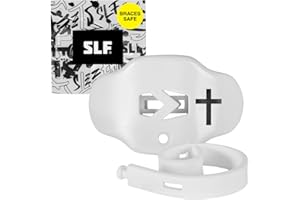SLEEFS Football Mouth Guard - Youth Mouthguard with Strap - Lip/Teeth Protector Mouthpiece - No Boil - for Youth/Adults, Maximum Air Flow, for All Sports - Cross (Cross White)