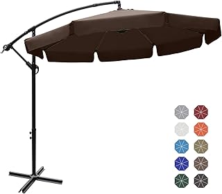 ABCCANOPY 270cm Sonnenschirm,Marktschirm Gartenschirm Terrassenschirm,Gestell Stahl,Braun