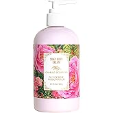 Camille Beckman Glycerine Rosewater Scented Silky Body Cream, Daily Moisturizer for All Skin Types | Non-Greasy Vegan Formula to Nourish and Soften Hands and Body, 13 Ounce