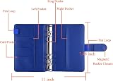 HAUTOCO PU Leather A6 Budget Binder Cover 6 Ring Notebook Folder Navy Blue view 3