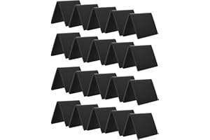 20 Pack Acrylic Mini Chalkboard Sign, AITEE Black Mini Tabletop Chalkboard Signs, Small Tent Chalkboards Blackboard for Weddings, Birthday Parties, Message Board Signs, Buffet, Bakery and Retail Label