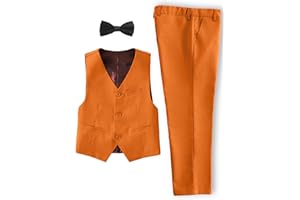 YuanLu Boys Suit Homecoming Dresses for Kids Ring Bearer Outfit Suits Tuxedo Formal Vest and Pants Suit Set