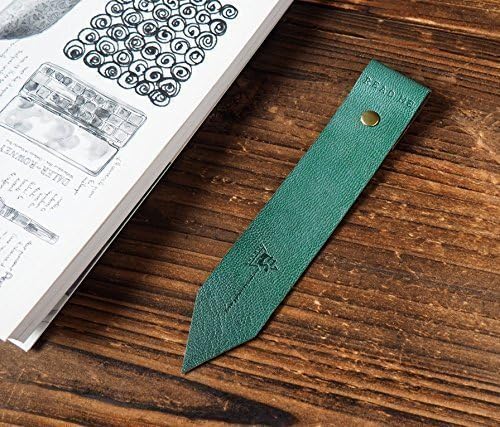 Leather Bookmark - Handmade Hand stitched Book Mark, Minimalist, Minimal, Book lovers gift, Personalized, Custom, Readers gift #Dark Green