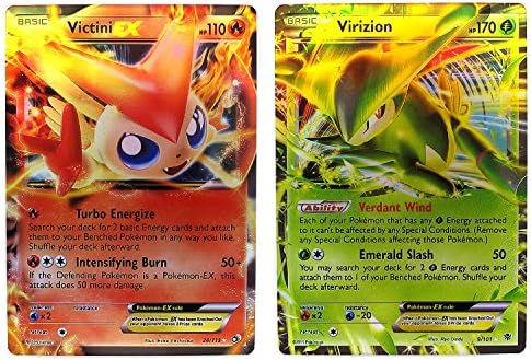 Victini &amp; Virizion Collection Cards EX Set - 9/101 / 24/113 Packed in Box and Sleeves