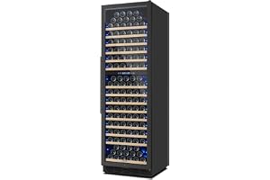 MZAVP 200 Bottle Dual Zone Wine Fridge, 24 Inch Large Wine Cooler Refrigerator Built-In or Freestanding, Tall Wine Cooler with Upgraded Compressor, Temperature Memory, Low Noise and Fast Cooling