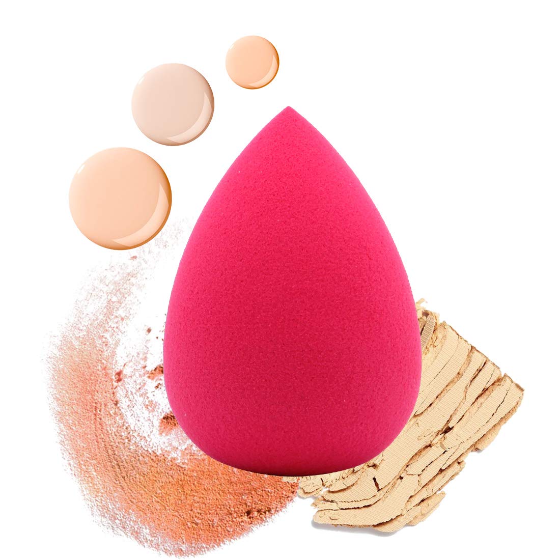Classic 6 Beauty Makeup Sponge Blender Large Egg-Shape & Olive-Cut + 1 Brush Set, Soft Latex-Free Sensitive Skin Friendly, Wet+Dry Use Multifunctional Liquid+Powder+Cream Cosmetic Applicator Puff Pack