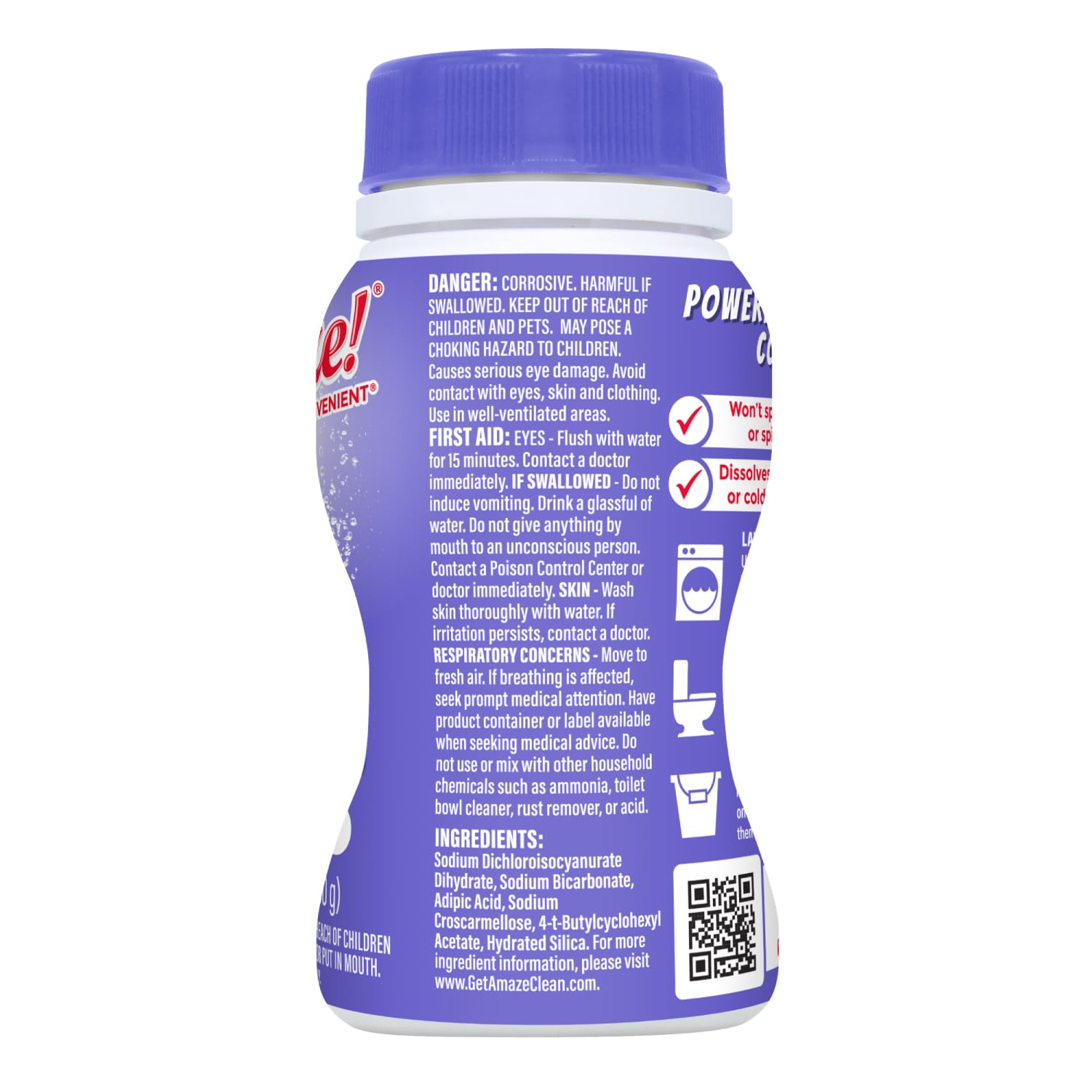 AMAZE Ultra Concentrated Bleach Tablets [32 tablets] - Lavender Scent - for Laundry, Toilet, and Multipurpose Home Cleaning. No Splash Liquid Bleach Alternative