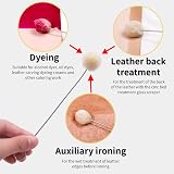 WanderGo Wool Daubers Ball Brush 50Pcs 2 Sizes Leather Dye Tool Metal Handle view 4