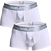 Ouruikia Men's Boxer Briefs Separate Pouch Modal Breathable Boxer Briefs Underwear with Functional Dual Fly