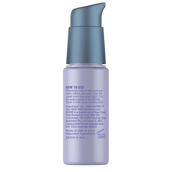 BIORÉ HYDRATE & GLOW FACE SERUM FOR DRY, SENSITIVE SKIN WITH HYALURONIC ACID, COCONUT WATER AND PREBIOTICS, DERMATOLOGIST TESTED FACE SERUM, FRAGRANCE FREE, NOT TESTED ON ANIMALS, 1 OZ BOTTLE