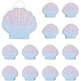 Jopffol 12 Pack Mermaid Party Favor Bags – Seashell Gift Bags for Under the Sea Birthday Decorations, Ocean Theme Goodie Bags, Summer Beach Party Supplies