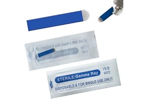 WOLAYI U18 30Pcs Disposable Microblading Needles with 0.20mm Diameter,18 Pins U Shape Permanent Makeup Supplies Manual Eyebrow Shading Blades - Blue 18U Pins