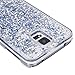 Galaxy S5 Case, Galaxy S5 Neo Case, Galaxy S5 Liquid Glitter Case,PHEZEN 3D Creative Design Shiny Quicksand Flowing Bling Glitter Sparkle Heart Clear Hard Case for Samsung Galaxy S5 - Silver Diamond