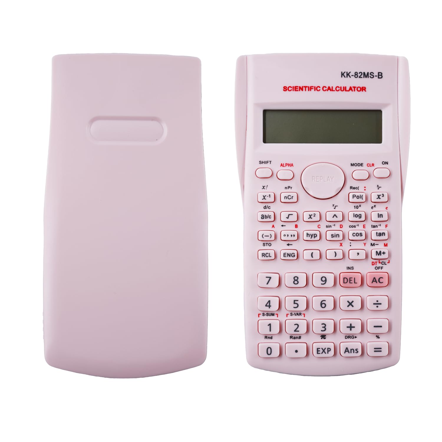 Dakexiong KK-82MS-D Portable Scientific Calculator Engineering Scientific Functional Calculator with 240 Functions Two-Line Display for School Supplies Students Teachers Business Office Home,Pink