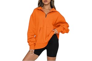 Rikbuig Oversized Sweatshirt for Women Quarter Zip Fleece Pullover Sweaters Casual Cute Teen Girls Winter Clothes