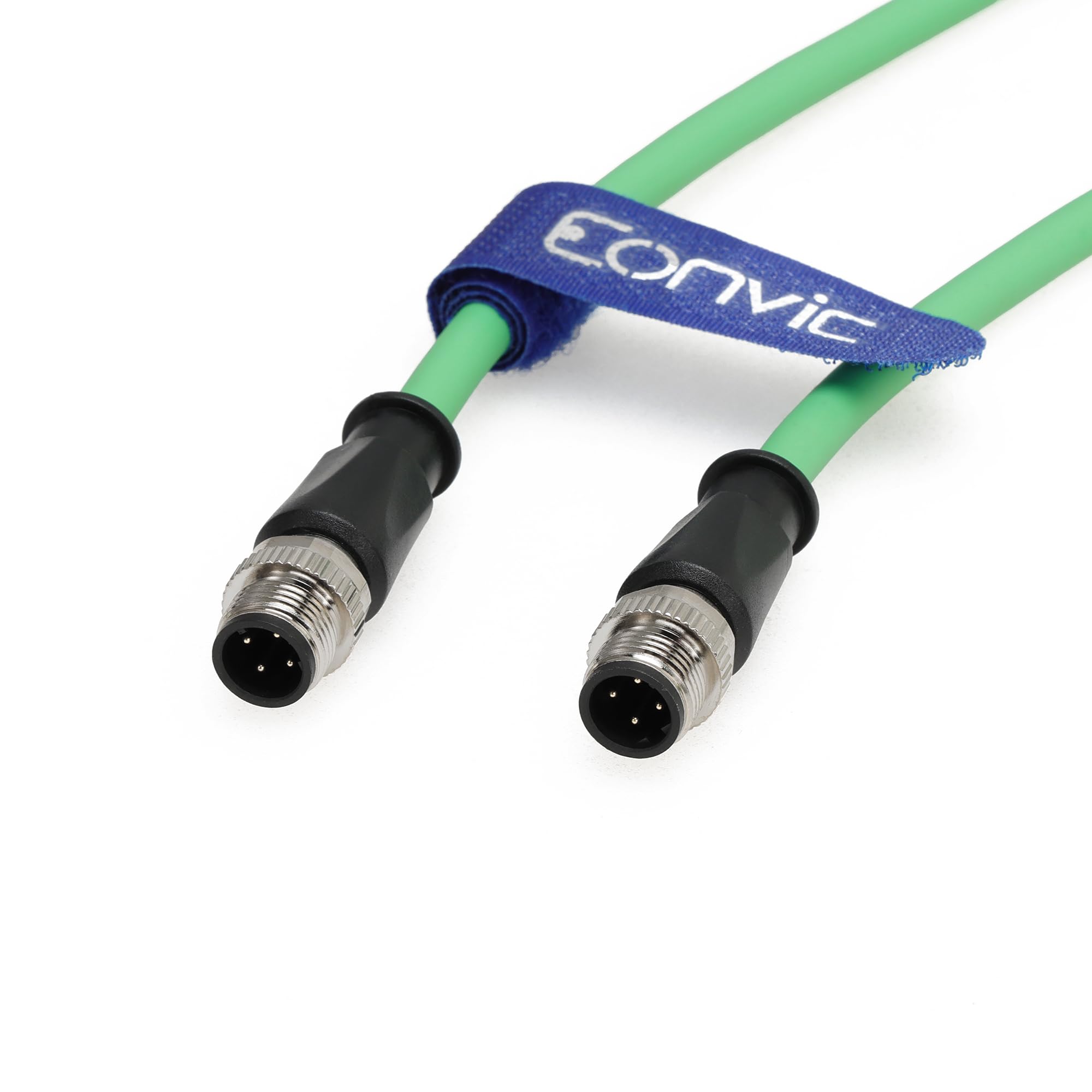 EONVIC Flexible Gigabit Ethernet Cable M12 D Code 4 Pin Male to 4 Pin Male Cat5e Shielded Networking Cable for Industrial Camera (3M)