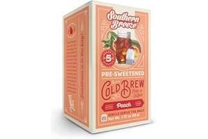 Southern Breeze Cold Brew Sweet Tea Peach Iced Tea with Black Tea and Zero Carbs Zero Sugar, 20 Individually Wrapped Tea Bags Southern Sweet Tea Iced Tea Beverage