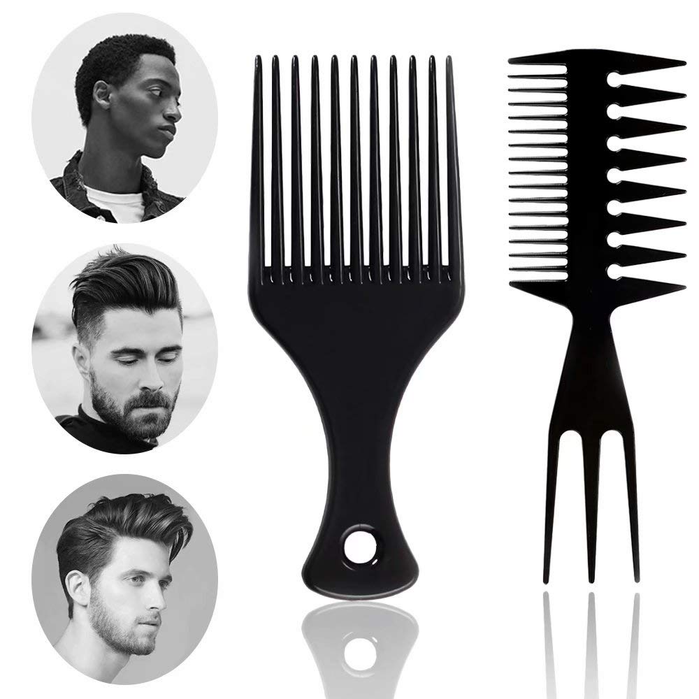 Mens Hair Comb Detangling Hair Brush Pick Comb 2pcs Beauty