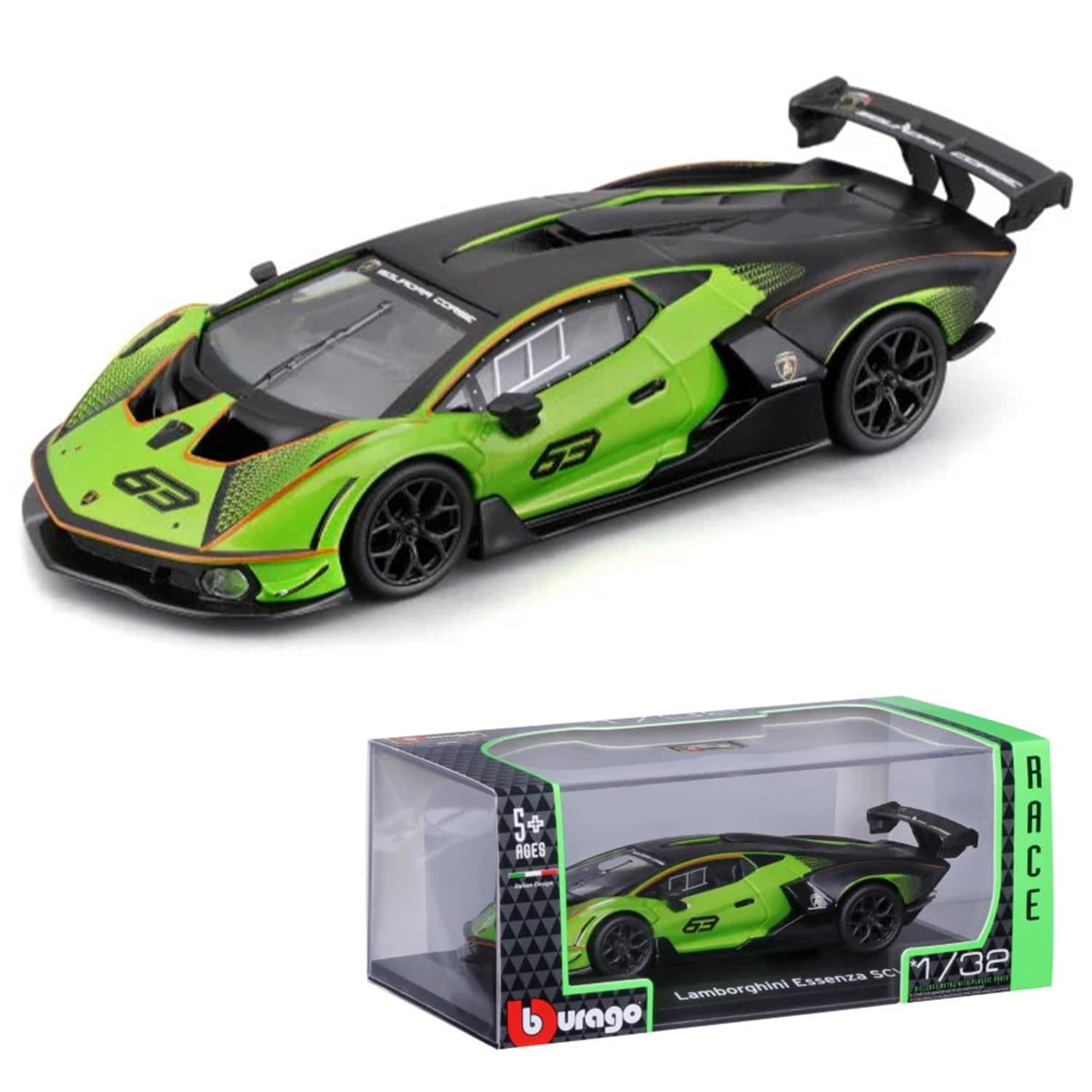 Bburago LAMBORGHINI ESSENZA SCV12 Super Car - 1:32 Scale - Incredibly Detailed Die-Cast Replica Collectible Model Vehicle