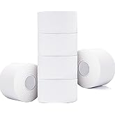 BILGETA Athletic Tape,6 Rolls White 1.5" x 10 Yards Adhesive Sports Tape,Very Strong No Sticky Residue Wrist Ankle Tape Easy 