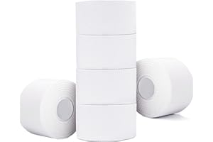 BILGETA Athletic Tape,6 Rolls White 1.5" x 10 Yards Adhesive Sports Tape,Very Strong No Sticky Residue Wrist Ankle Tape Easy 