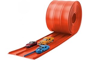 YUOIOYU 3-Lane Flexible Race Track for Kids 15ft Race Car Track Compatible with Diecast 1/64 Scale Cars, Flexible Car Track Race Ramp Toy with Strong Suction Cups