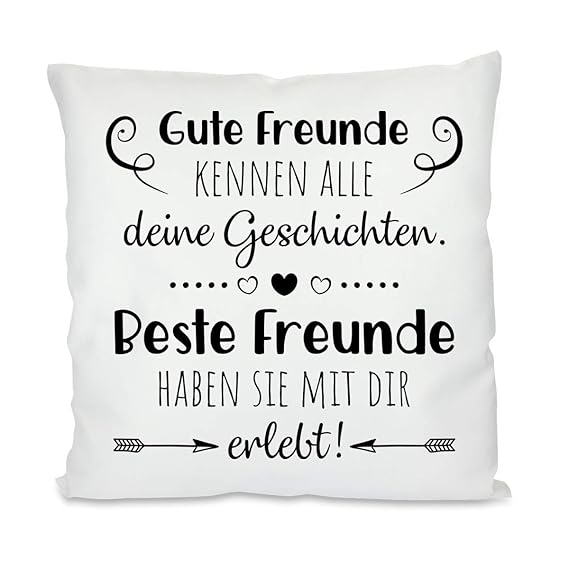 Herzbotschaft Kissen mit Motiv Modell: Beste Freunde