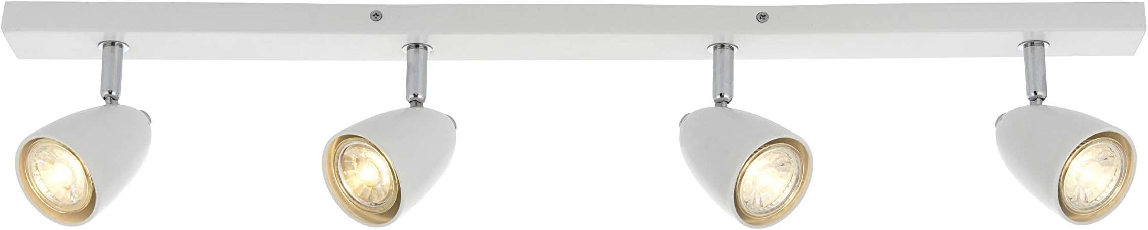 Modern 4 Light Triple Way LED Round Ceiling Spotlight Light/Lighting Fitting Complete with 3.5 Watt Warm White LED Lamps
