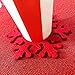 Christmas Decorations Red Felt Snowflake Coasters, 4pcs