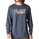 Carhartt Men's 107040 Loose Fit Heavyweight Long-Sleeve Script Graphic T-Shirt XX-Large Bluestone