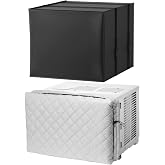 2 Pack Window Air Conditioner Covers, Indoor&amp;Outdoor AC Cover for Winter | Inside 25"Lx17"Hx3.5"D and Outside 25.5"Wx20.5"Dx18"H AC Cover Set, Dust-Proof, Waterproof, Adjustable with Drawstring