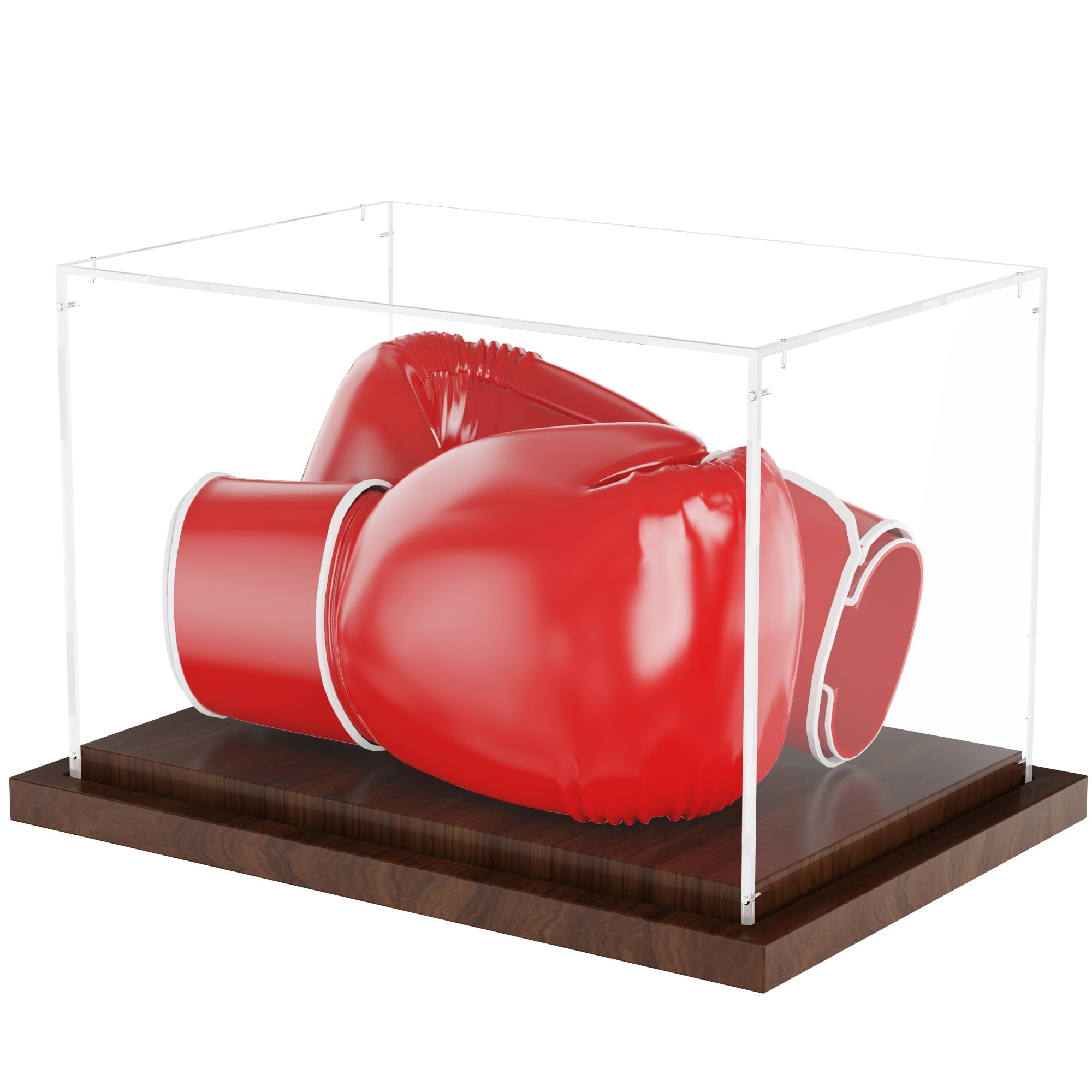 Photo 1 of VGMiu Boxing Glove Display Case with Wood Base, Clear Acrylic Display Case Box for Boxing Glove, Baseball Mitt, Sports Collectibles, Memorabilia Displays, Gift for Boxing Fans