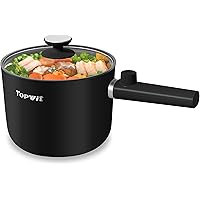 Topwit Electric Cooker, 1.5L Ramen Cooker, Portable Non-Stick Frying Pan, Cooking Pot for Pasta, Steak, BPA Free, Ramen Pot w