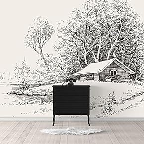 Wall Murals for Bedroom Sketch Architectures Abstract Removable Wallpaper Peel and Stick Wall Stickers - 66x96 inches