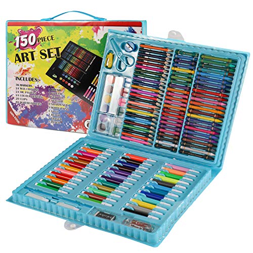 150 Pcs Art Supplies for Kids, ANDEFINE Deluxe Kids Art Set for