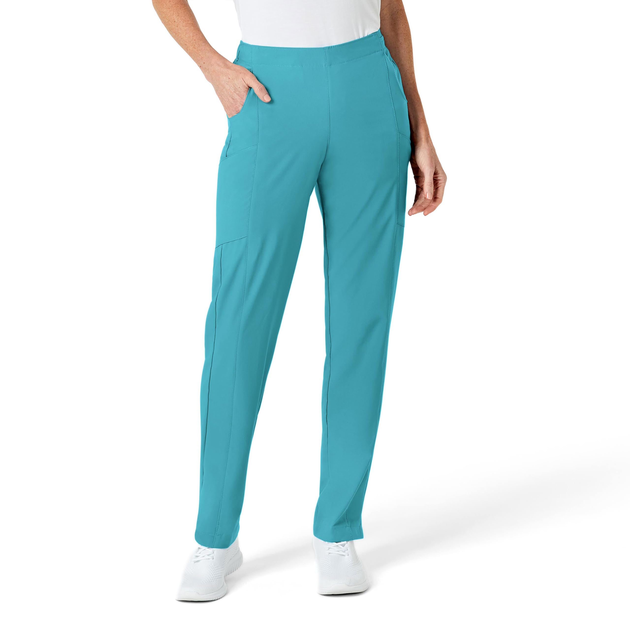 Women's Flat Front Cargo Scrub Pant, Teal Blue, 2XSPET Image