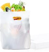 Plastic Carrier Bags 100 White with Handles Patch 18 x 15 x 3 Large view 2