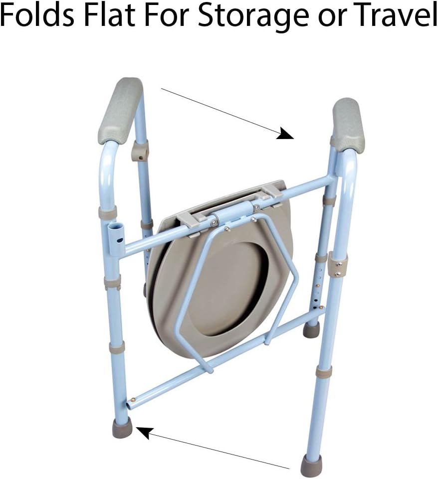 Carex 3-in-1 Folding Bedside Commode - Porta Potty for Adults - Portable Toilet for Camping: Health & Personal Care