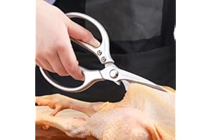 8.5-inch Stainless Steel Kitchen Scissors with Aluminum Alloy Handle - Durable & Sharp - Idea for Cutting Meat & Vegetables -