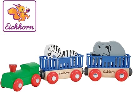wooden animal train