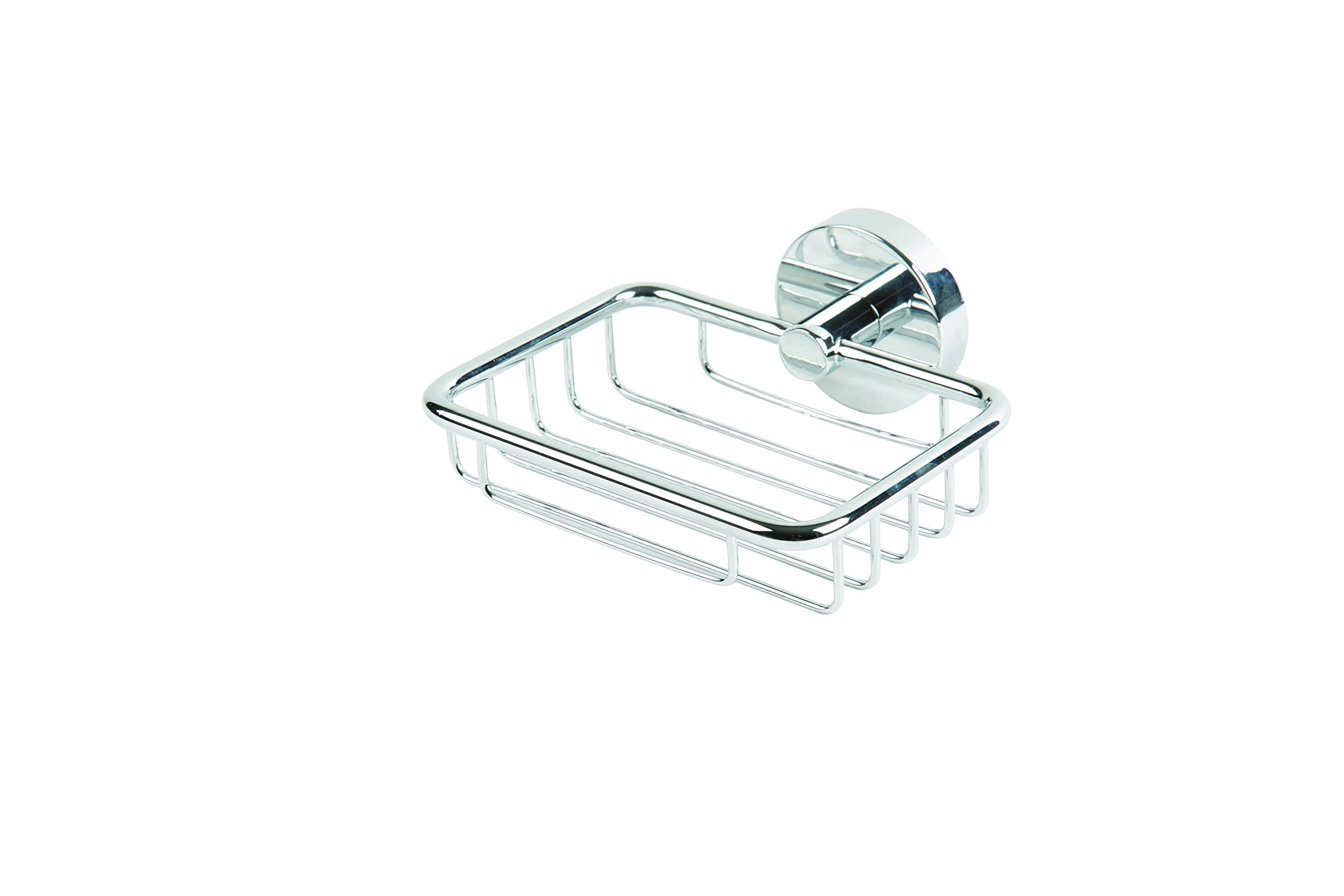 Croydex Flexi-Fix Pendle Soap Basket, Chrome, Silver