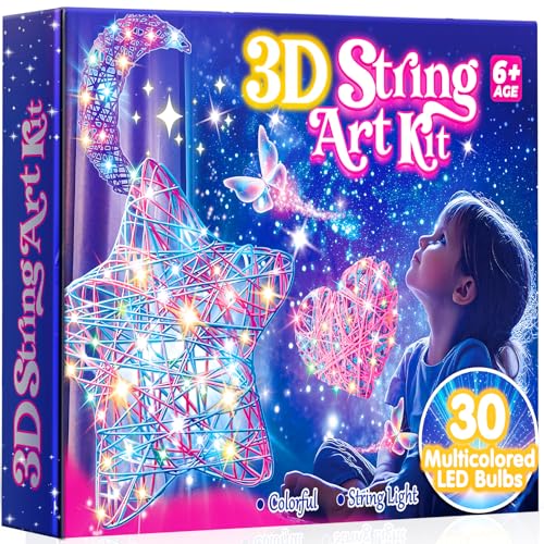 Hapikids Crafts Girls 8 9 10 11 12 Years, 3D String Art Gift Girls 6-12 Years, Craft Kit Kids, Toy Boy 8-12 Years, Gift Ideas for Children, Birthday Gifts